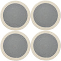 Cotton Light Grey & Off White Placemat (Pack of 4)