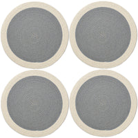 Cotton Light Grey & Off White Placemat (Pack of 4)