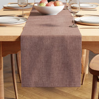 Chenille Dusty Brown Table Runner