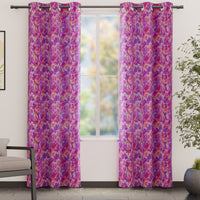 Blackout Polyester F2 Pink Curtain (Pack of 2)