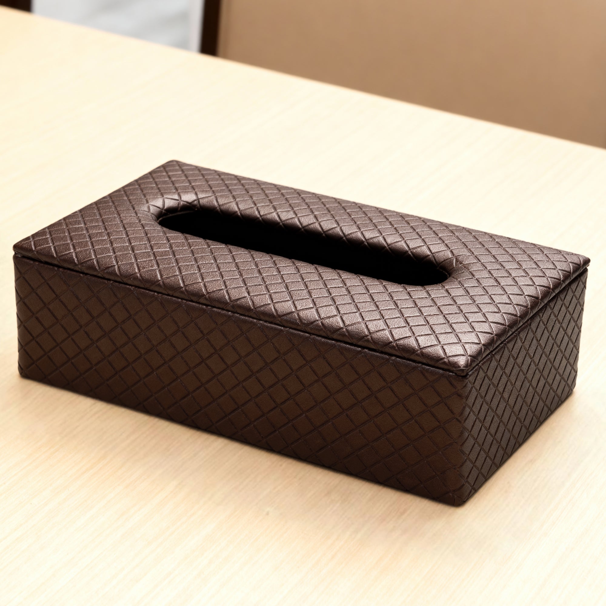 PU Leather Copper Tissue Box (Pack of 1)