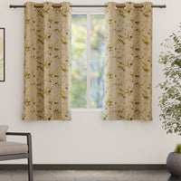 Blackout Polyester L1 Olive Curtain (Pack of 2)