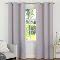 Blackout Grey White Curtain (Pack of 2)