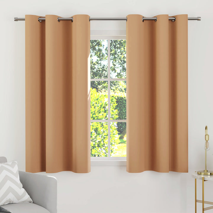 Blackout Beige Curtain (Pack of 2)