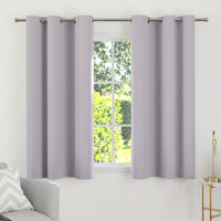 Blackout Grey White Curtain (Pack of 2)