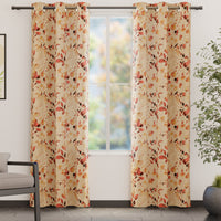 Blackout Polyester L1 Orange Curtain (Pack of 2)