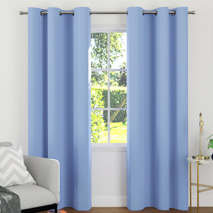 Blackout Light Blue Curtain (Pack of 2)