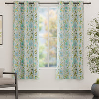 Blackout Polyester F1 Aqua Curtain (Pack of 2)