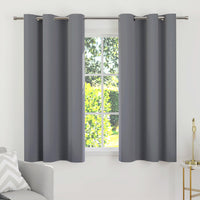 Blackout Medium Grey Curtain (Pack of 2)