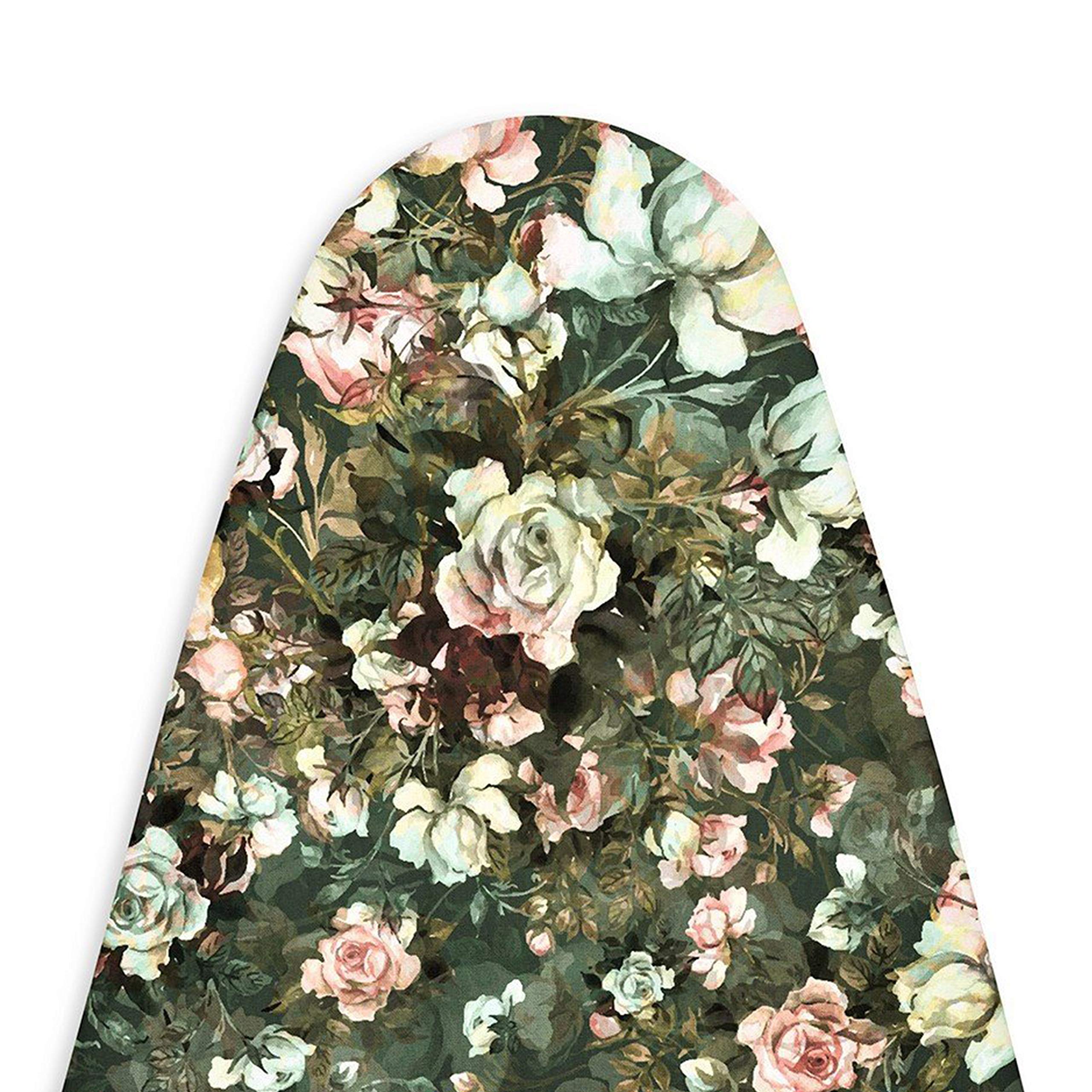 20s Sheeting - Silver Green Roses Ironing Board Cover (Pack of 1)