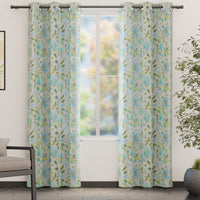 Blackout Polyester F1 Aqua Curtain (Pack of 2)