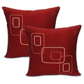 Dupion Silk Chain Red Cushion Cover (Pack of 2)