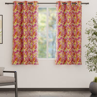 Blackout Polyester F2 Red Curtain (Pack of 2)