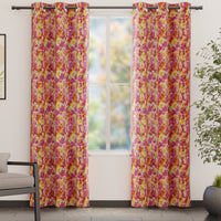 Blackout Polyester F2 Red Curtain (Pack of 2)