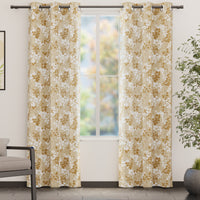 Blackout Polyester L2 Brown Curtain (Pack of 2)