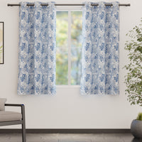 Blackout Polyester L2 Blue Curtain (Pack of 2)