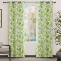 Blackout Polyester L2 Green Curtain (Pack of 2)