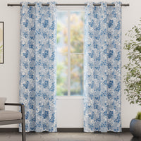 Blackout Polyester L2 Blue Curtain (Pack of 2)
