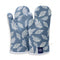 20s Sheeting Big Leaf Blue Oven Gloves (Pack of 2)