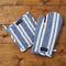Cotton Franca Blue Stripes Oven Glove & Pot Holder