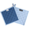 Yarn Dyed Cotton B Grey & Cobalt Blue Potholder (Pack of 2)