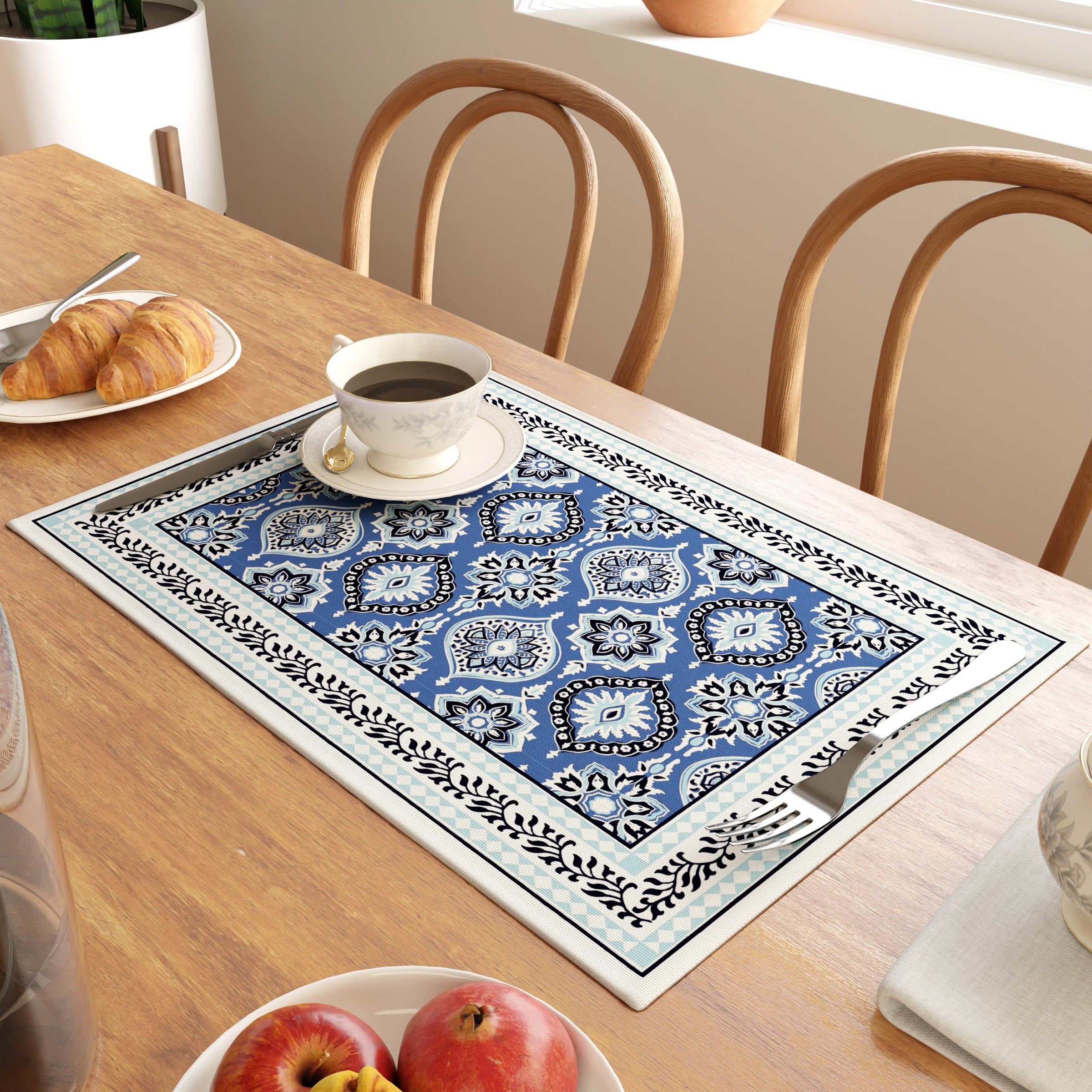 Cotton Indigo-03 Placemat (Pack of 6)