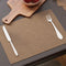 2 Sided Leather Taupe Placemat + Coaster