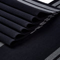 Cotton Ladder Black Table Runner+Placemat (Pack of 5)