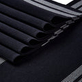 Cotton Ladder Black Table Runner+Placemat (Pack of 5)