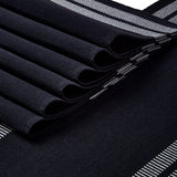 Cotton Ladder Black Table Runner+Placemat (Pack of 5)