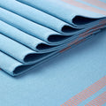 Cotton Ladder Blue Table Runner+Placemat (Pack of 5)