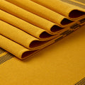 Cotton Ladder Yellow Table Runner+Placemat (Pack of 5)