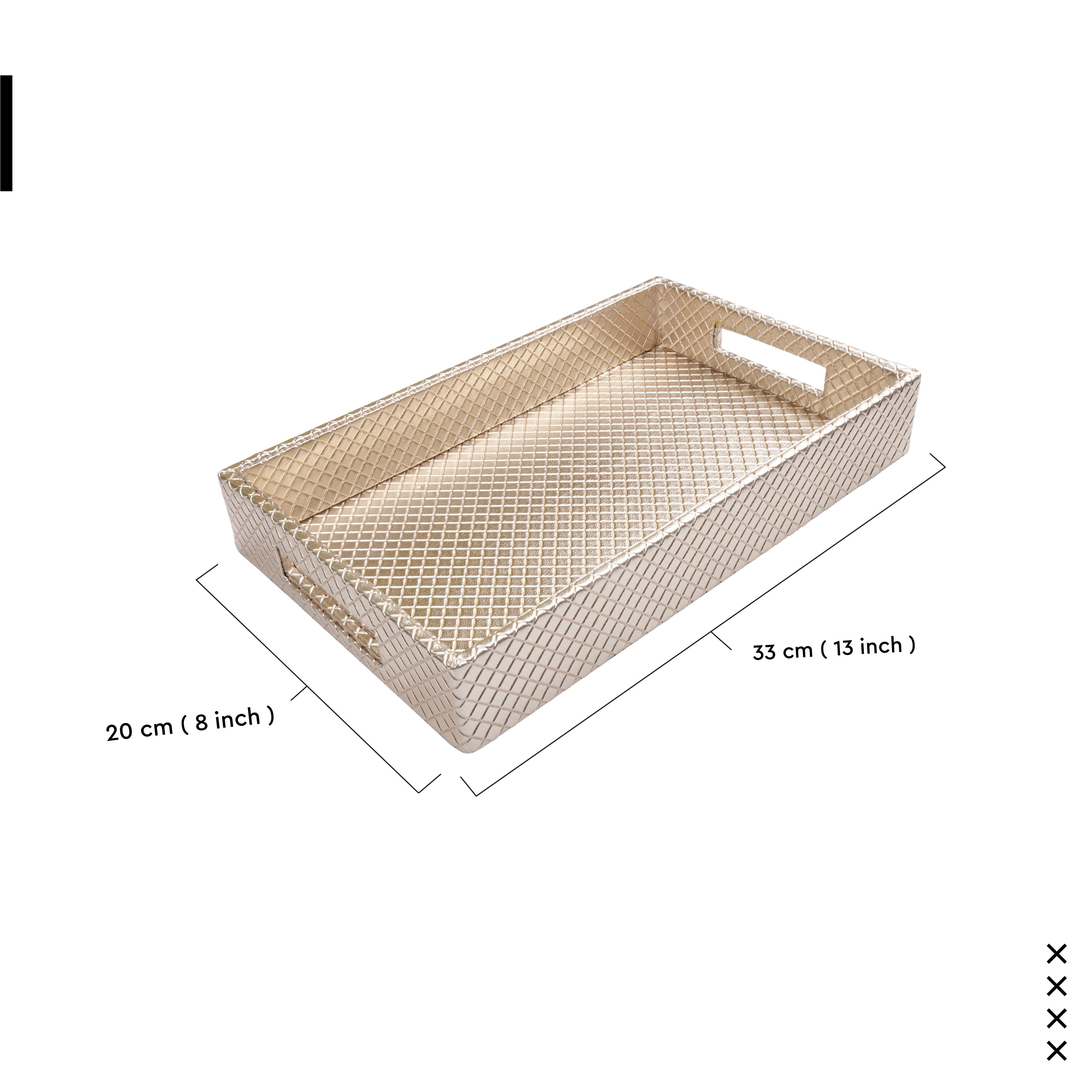 Leather Light Gold Leather Serving Tray