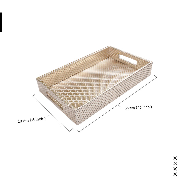 Leather Light Gold Leather Serving Tray