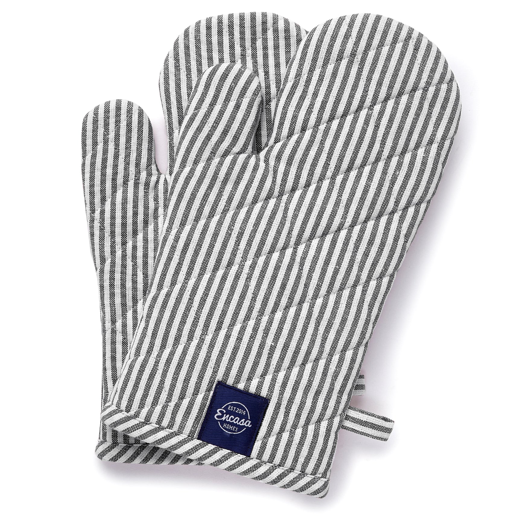RC Yarn-Dyed Ticking Black Oven Gloves (Pack of 2)