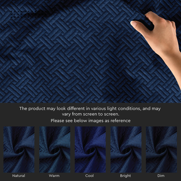 Quilted Polyester Fabric Navy Blue Fabric