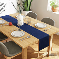 Embossed Velvet Navy Blue Table Runner
