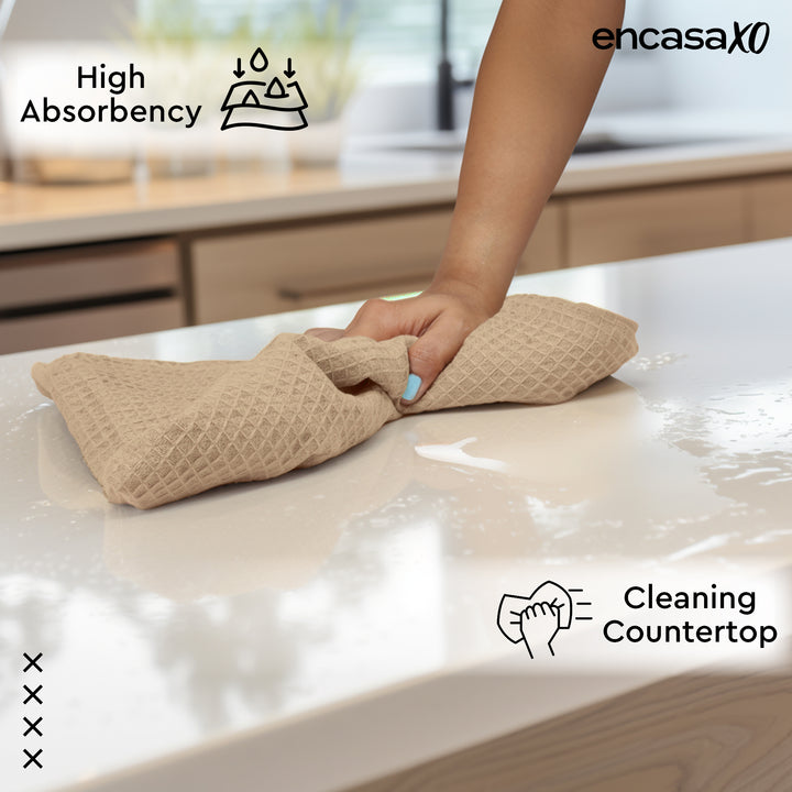 Cotton Beige Kitchen Towel (Pack of 4)
