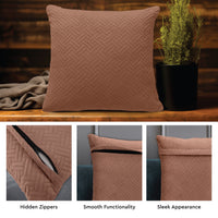 Quilted Velvet Bronze Cushion Cover (Pack of 1)