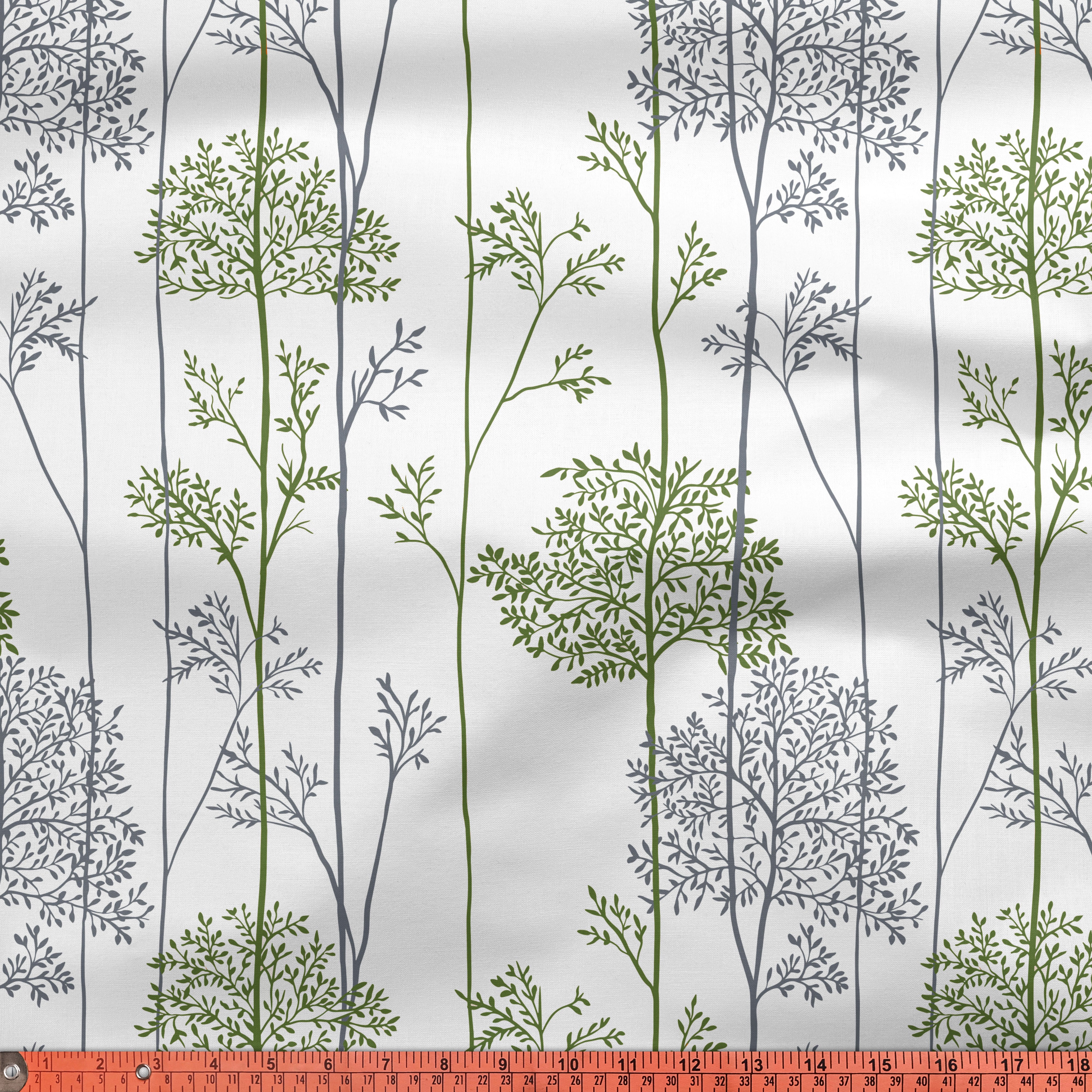 Polyester Printed Green Branches Fabric (1 Meter)