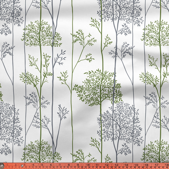 Polyester Printed Green Branches Fabric (1 Meter)