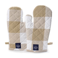 RC Yarn-Dyed Buffalo Beige Checks Oven Gloves (Pack of 2)
