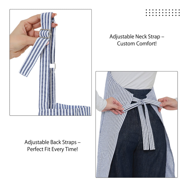 Cotton Ticking Black Apron (Pack of 1)