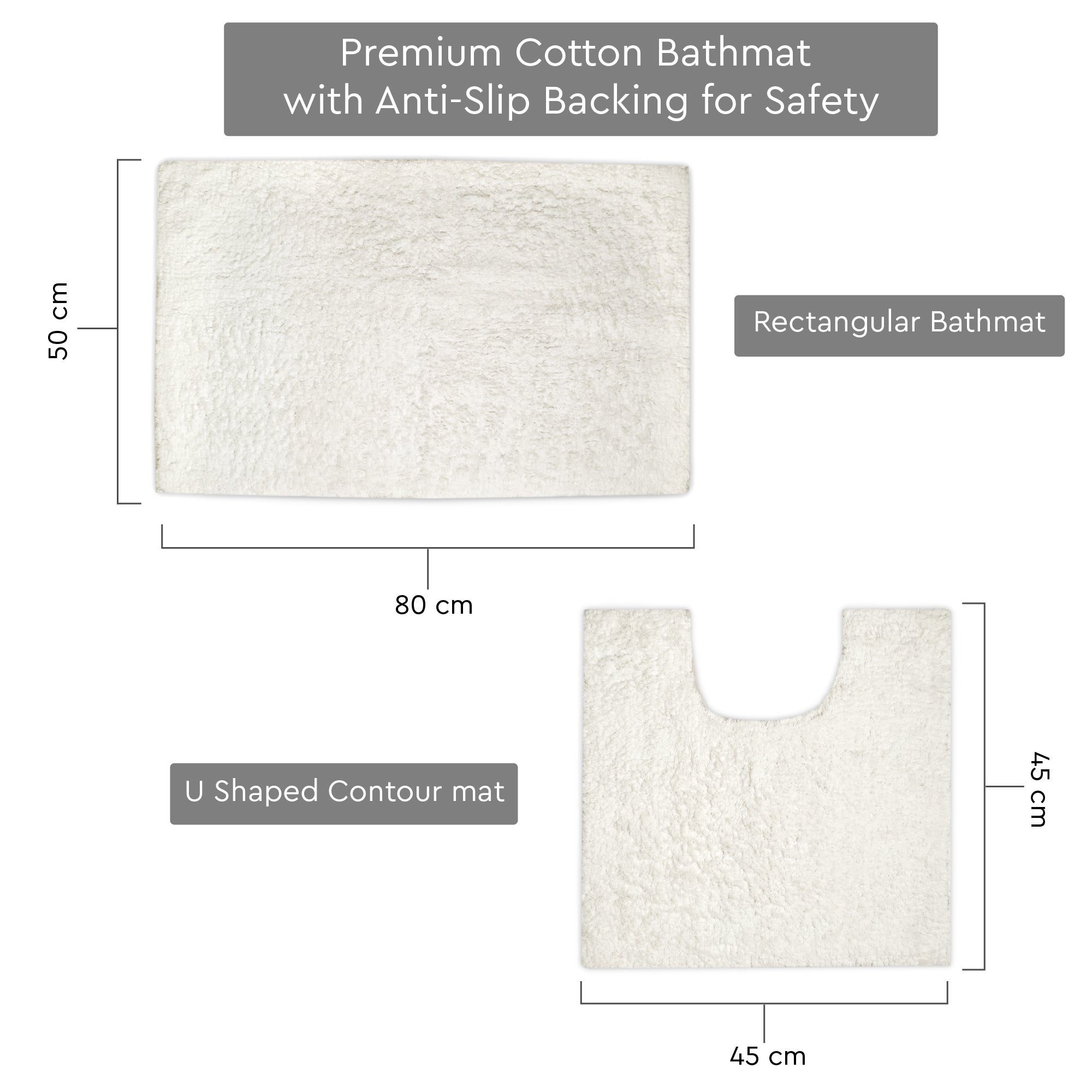 Cotton Cream Bathmat (Pack of 4)