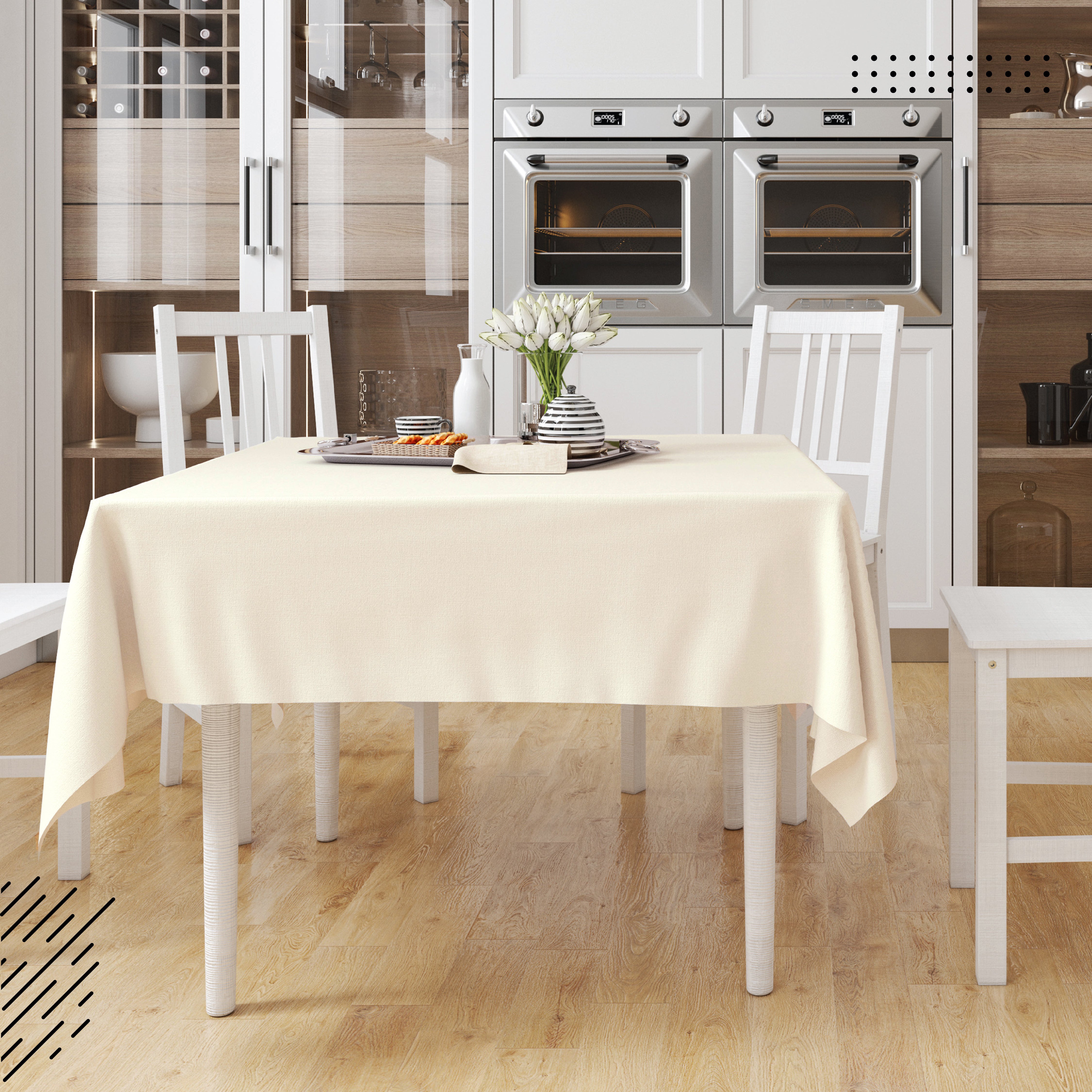 Cotton Natural Table Cloth (Pack of 1)