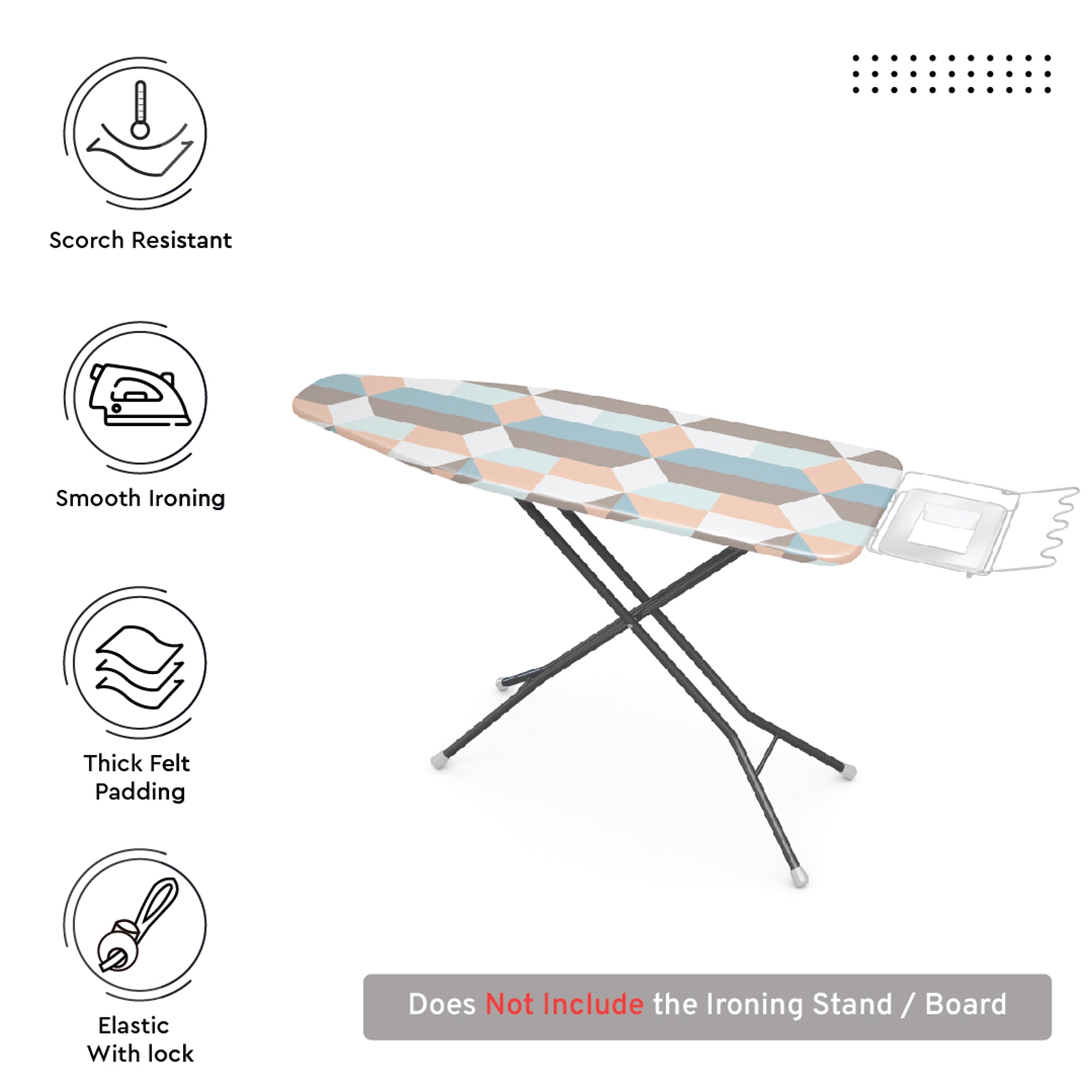 20s Cotton Twill Blocks Ironing Board Cover (Pack of 1)