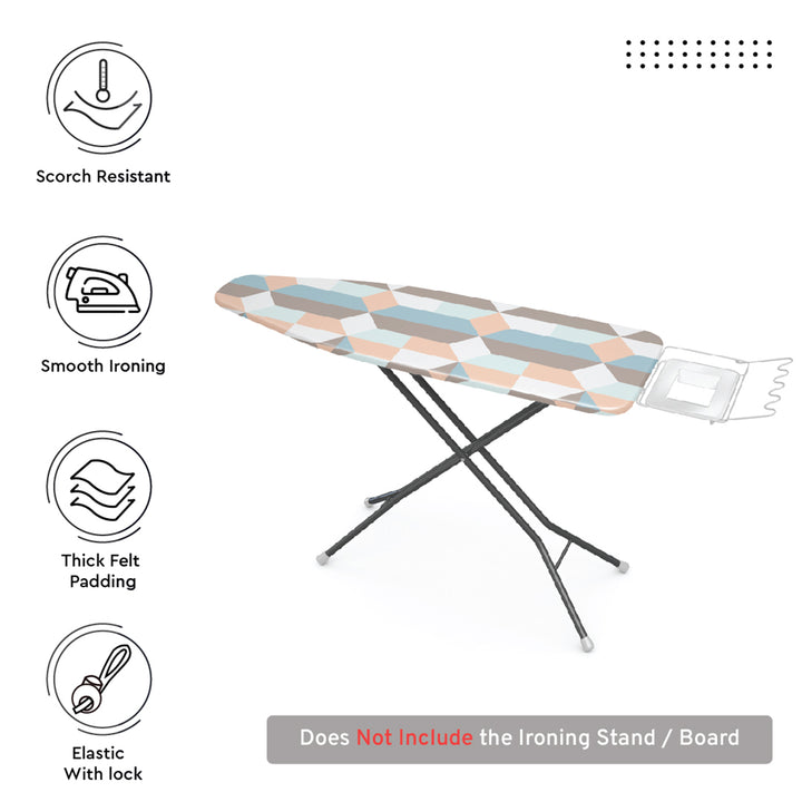 20s Cotton Twill Blocks Ironing Board Cover (Pack of 1)