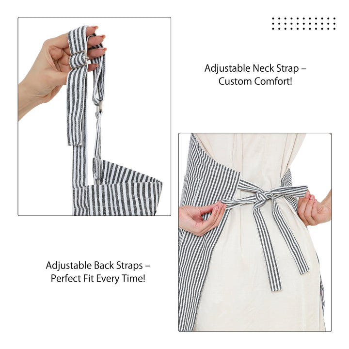 Cotton Ticking Navy Blue Apron (Pack of 1)