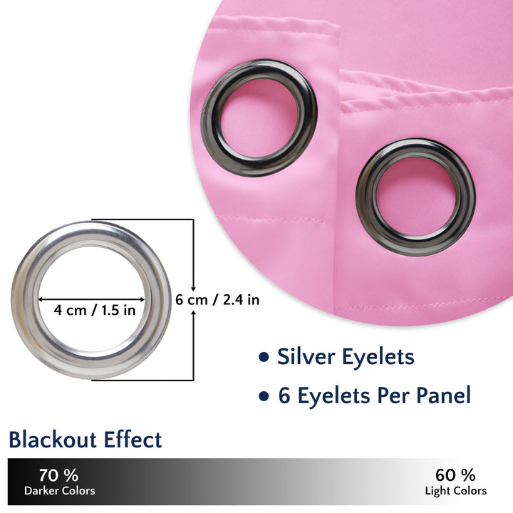 Blackout Light Pink Curtain (Pack of 2)