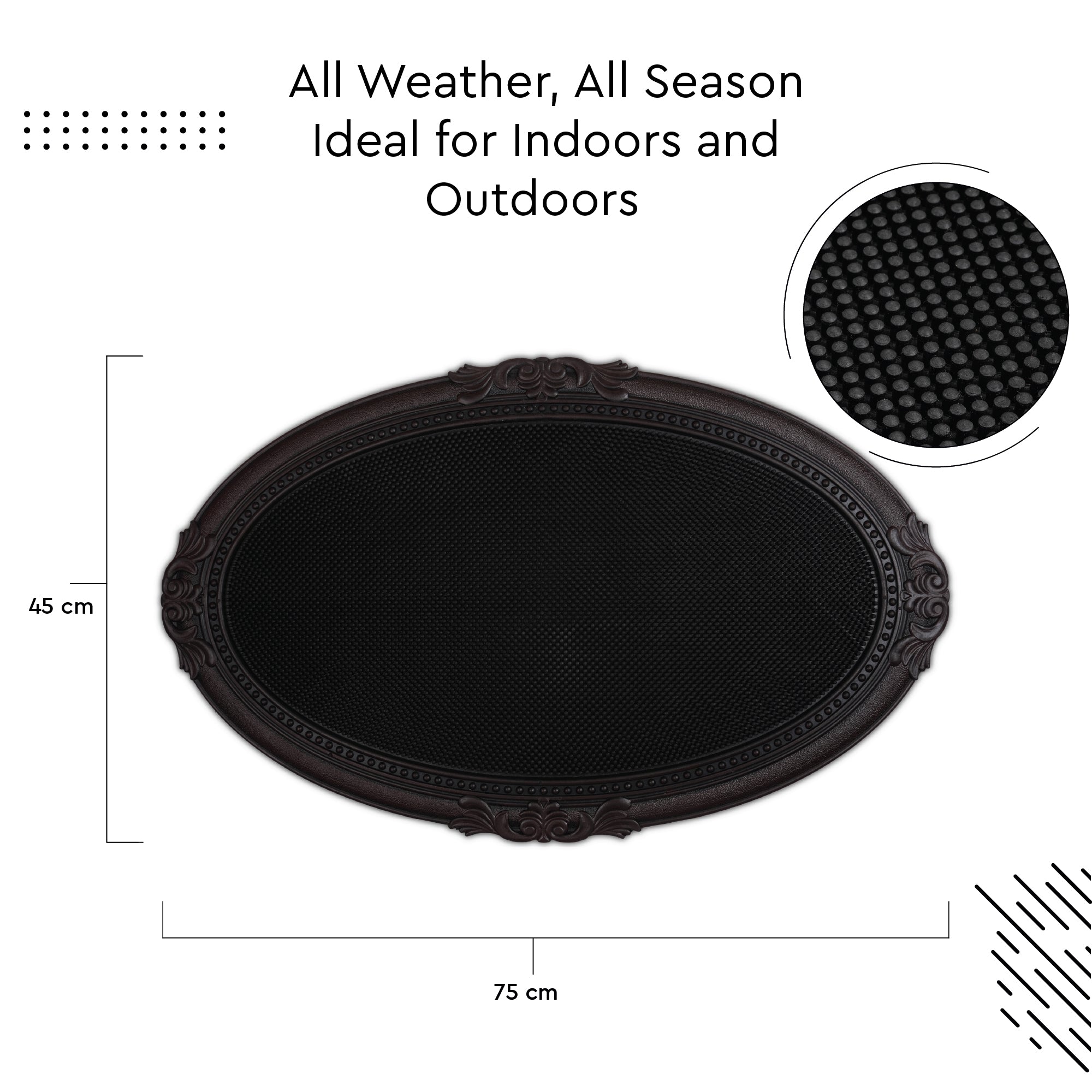 Rubber Shower Mats Heavy Duty Anti-Skid Floor Mats for Door, Bathroom, Kitchen & Home Entrance | PVC Non-Slip Drainage Mat for Wet & Dry Areas